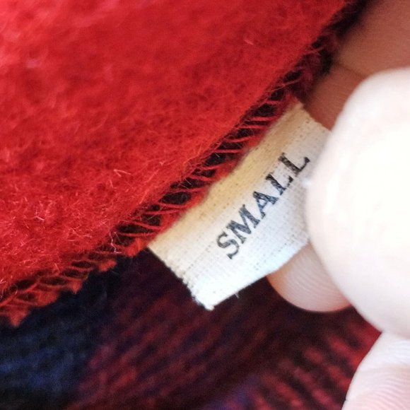 70s‎ Pioneerwear Womens XS Wool Plaid Skirt Fringe Assymetrical Red Blue Boho - Picture 5 of 12